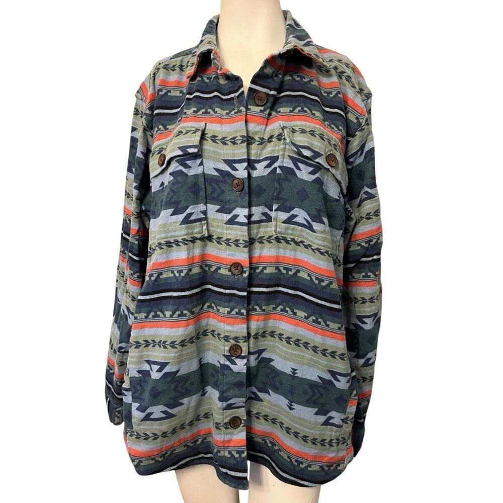 Noble Outfitters Shacket Women XL Brawny Aztec Southwest Shirt Jacket Flannel
